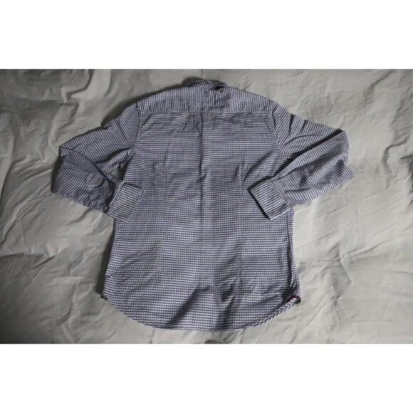 Robert Graham Button Up Shirt Mens M Blue/White Houndstooth Spread Collar Cotton - Picture 2 of 9